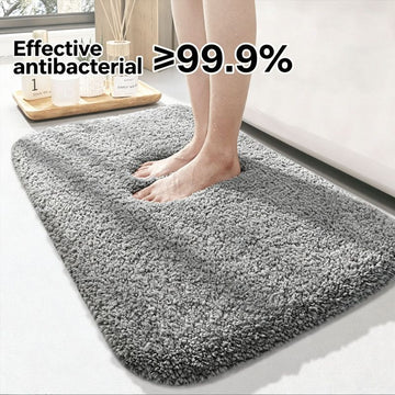 Ultra-soft and absorbent bathroom mat | 3.5cm thick, antibacterial and non-slip TPR material, machine washable, quick-drying, suitable for showers, bathtubs and entryways (brown,19.69*31.5in) - 0