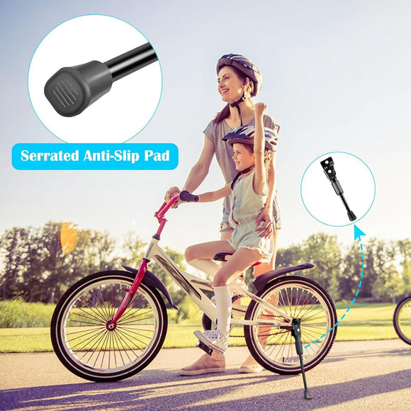 12 Inch - Bicycle Stand for Children's Bikes - MTB Kickstand - Single Bicycle Stand - Bicycle Accessories for Children - Bicycle Stand - Side Stand for Bicycles - Bicycle, E-Bike, City Bike & Mountain Bike - Black - Easy to Install