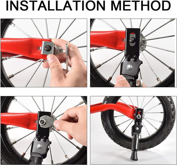 Kids' bike stand - 18" - bicycle stand - mountain bike stand - adjustable - easy to install - single-sided stand - kids' bike stand - black