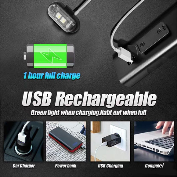 6PCS Wireless LED Lights for Car with Remote Control, Halloween Wireless LED Strobe Lights 8 Colors USB IP65 Waterproof Anti-Collision Warning Light for Car Interior Truck Drone Aircraft Bike