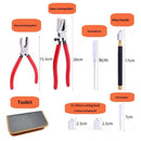 Premium Glass Running Breaking Pliers and Class Cutter Kit, Heavy Duty Glass Cutting Tool with Rubber Tip, Work Great for Stained Glass, Mosaics, Fusing, Breaking-4