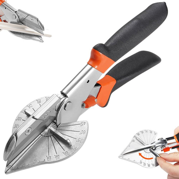 Miter Shears- Multifunctional Trunking Shears for Angular Cutting of Moulding and Trim, Adjustable at 45 to 135 Degree, Hand Tools for Cutting Soft Wood, Plastic, PVC