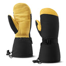 Waterproof and Windproof Genuine Deerskin Leather Ski Gloves with  3M Thinsulate Insulation (Yellow  Waterproof)-1
