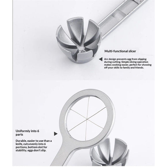 Best Utensils Stainless Steel Egg Slicer Wedger Cutter, Divides Hard Boiled Eggs Into 6 Equal Segments In One Action