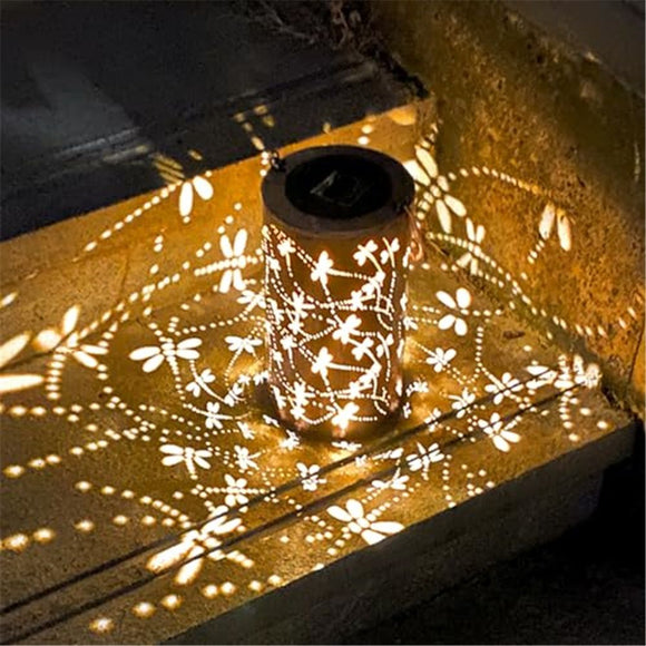 Birthday Gifts for Women Mom Grandma Ladies Solar Lanterns Outdoor Hanging Dragonfly Hollowed-Out Metal Waterproof LED Garden Decor Outside for Patio Yard Porch