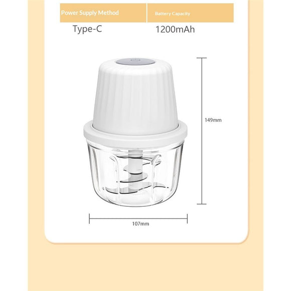 Mini Food Processor Cordless Set with Multiple 3*(350ml+250ml+100ml) Bowls＆ 6+3+2 Blades, Small Garlic Chopper Mincer, USB Rechargeable Battery Vegetable Chopper,Wireless Electric Meat Blender Grinder
