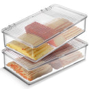 Bacon Container For Refrigerator (2 Pack) Fridge Storage Organizer | Cheese & Deli Storage Container | Bacon Keeper | Cold Cuts Meat Saver | Cheese Holder, BPA Free-1