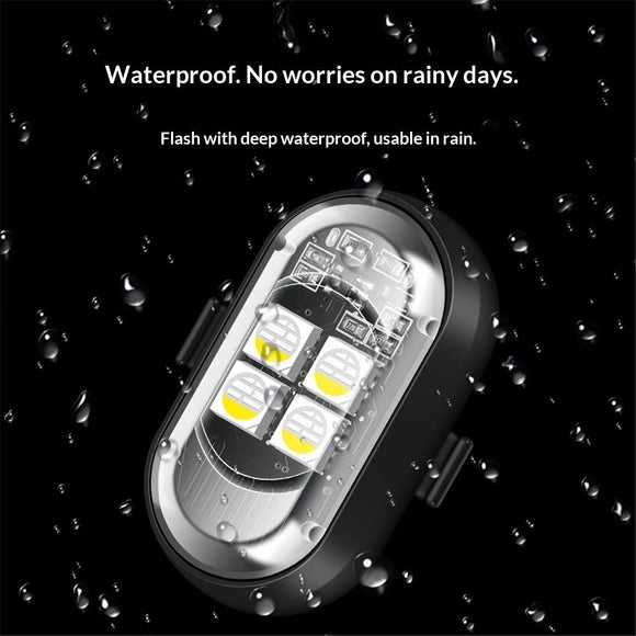 8PCS Wireless LED Lights for Car with Remote Control, Halloween Wireless LED Strobe Lights 7 Colors USB Anti-Collision Warning Light for Car Interior Truck Drone Aircraft Bike