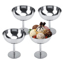 Ice Cream Cup, 4Pcs Stainless Steel Serving Dessert Bowls Cups Sauce Bowls Mini Round Footed Yogurt Snack Candy Cups for Salad Fruit Pudding Christmas Party-1