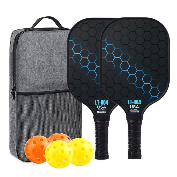 Blue Pickleball Set with 2 Paddles-2 Balls And Triangular Carry Bag