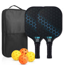 Blue Pickleball Set With 2 Paddles-4 Balls And Black Carrying Bag-1