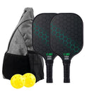 Green Pickleball Set with 2 Paddles-2 Balls And Triangular Carry Bag-1