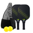 Green Pickleball Set With 2 Paddles-4 Balls And Black Carrying Bag-8
