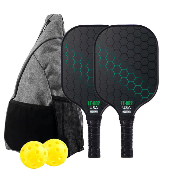 Purple Pickleball Set with 2 Paddles-2 Balls And Triangular Carry Bag