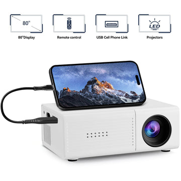 White M3S 1080P Mini Projector AU Plug Includes Manual