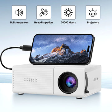 White M3S 1080P Mini Projector AU Plug Includes Manual - 0