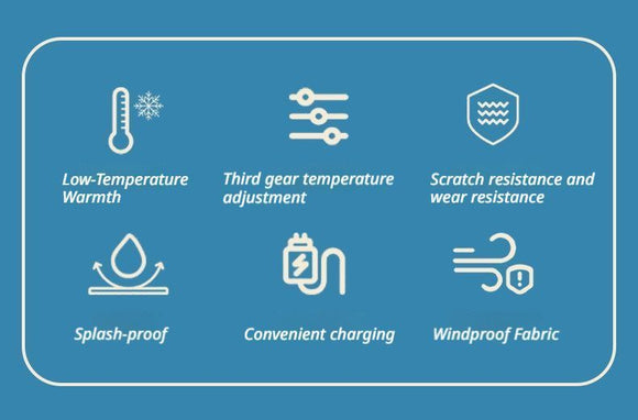 Windproof Water-Repellent Fleece-Lined Self-Heating Gloves Black