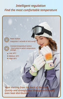 Windproof Water-Repellent Fleece-Lined Self-Heating Gloves Pink-6