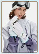 Windproof Water-Repellent Self-Heating Fleece Gloves Light Green-2