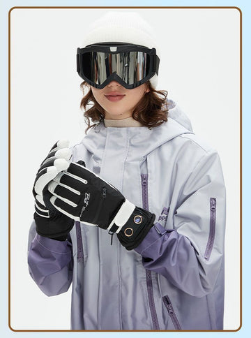 Winter Self-Heating Windproof Touchscreen Gloves-Blue Black - 0