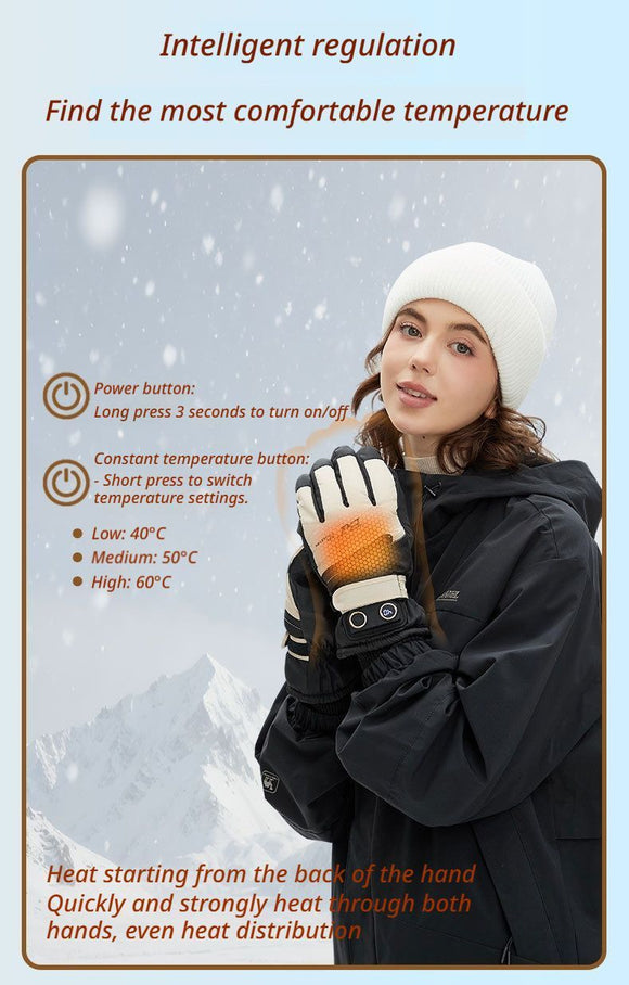 Winter Self-Heating Windproof Touchscreen Gloves-Blue Black