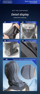 Black and White Unisex Windproof Ski Balaclava, Thermal Neck Gaiter & Motorcycle Face Mask-5