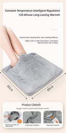 Electric Foot Warmer Mat, Silver Grey Double-Sided Heating Foot Blanket with 6 Temperature Settings and Even Heating-7