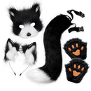 Furry Fox Costume Set for Cosplay - Black and White-1