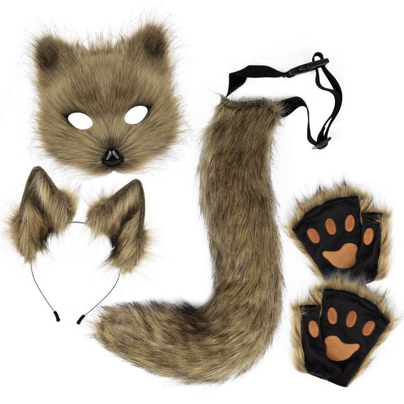 Furry Fox Costume Set for Cosplay - Straw Yellow