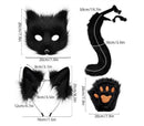 Furry Fox Costume Set for Cosplay - Grey and Black-4