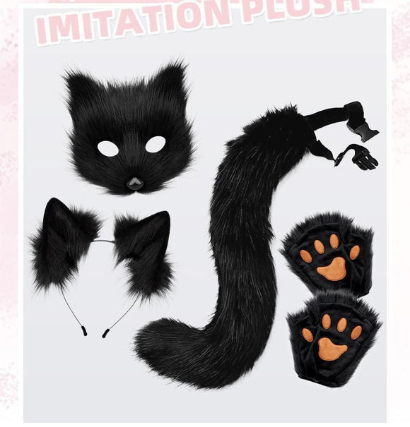 Furry Fox Costume Set for Cosplay - Brown