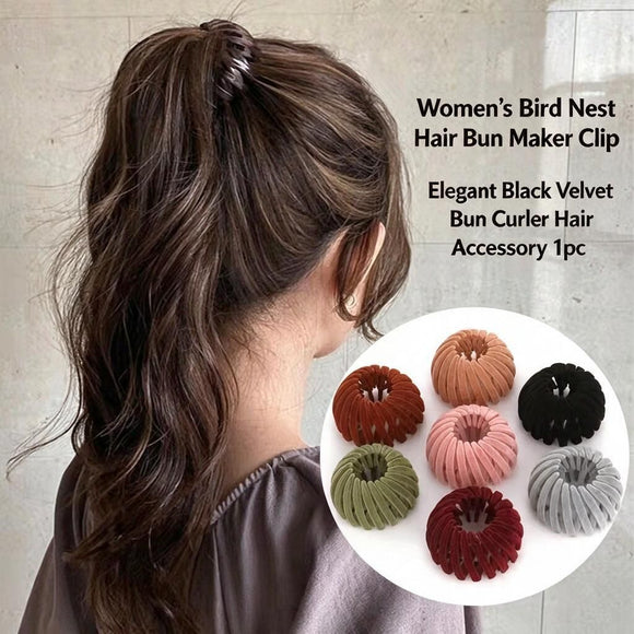Rust Camel Velvet Spiral Bun Wrap Hair Coil for Thick Hair Lazy Updo Styling Women's Hair Accessory 1pc Halloween
