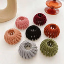 Pink Velvet Bun Cage Clip Fast Hair Updo Tool for Thick Hair Women's Styling Accessory 1pc Party-4