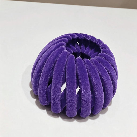 Purple Velvet Bun Sponge Ring Messy Updo Styling Tool for Women Hair Accessory 1pc Spring