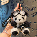 White Bear Plush Pendant With Camera Decor, Cartoon Soft Bag Charm, Portable Key Accessory for Christmas & Halloween Gift Ideas-1