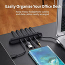 Black 7‑Hole Desktop Wire Organizer 3Pcs Cable Clamp For Phone Charging Data Line, Desk Cord Arrangement Accessory Holiday Surprise Gift-3