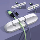 White Mixed 3+5+7 Hole Cable Organizer Clips 3Pcs Desktop Charging Data Cord Holder, Multi‑Specification Wire Fixer Halloween Christmas Desk Gift-1