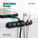White Mixed 3+5+7 Hole Cable Organizer Clips 3Pcs Desktop Charging Data Cord Holder, Multi‑Specification Wire Fixer Halloween Christmas Desk Gift-8