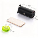 Round Portable Pill Organizer Black PU Leather Large Capacity Medicine Storage Box, Weekly Travel Medication Case Halloween Christmas Gift-3