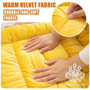Winter Thick Fleece Seat & Back Cushion Set - 90cm Sofa Office Chair Warmer (YELLOW)-2