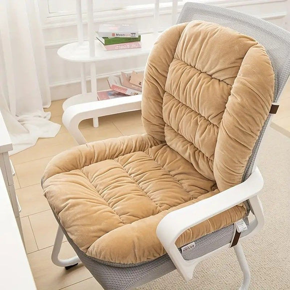 Winter Thick Fleece Seat & Back Cushion Set - 90cm Sofa Office Chair Warmer (YELLOW)