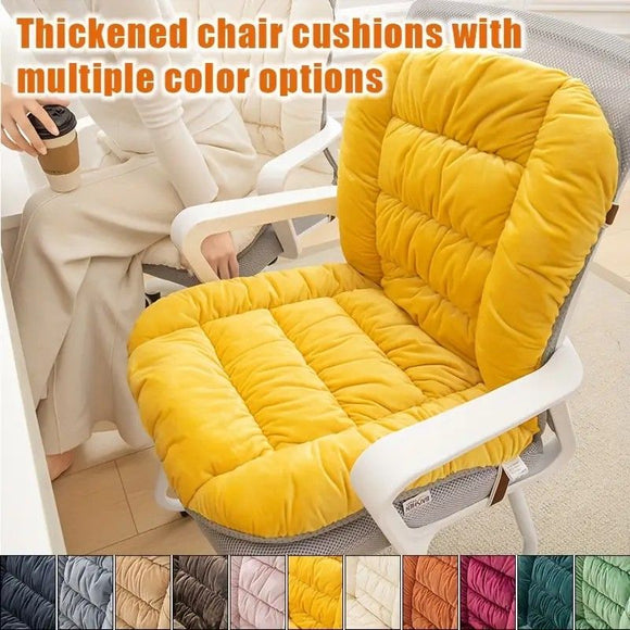 Winter Thick Fleece Seat & Back Cushion Set - 90cm Sofa Office Chair Warmer （khaki）