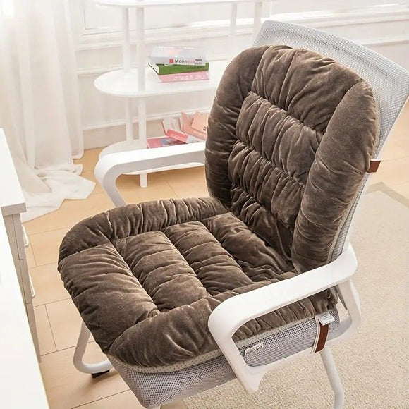 Winter Thick Fleece Seat & Back Cushion Set - 90cm Sofa Office Chair Warmer (PINK)
