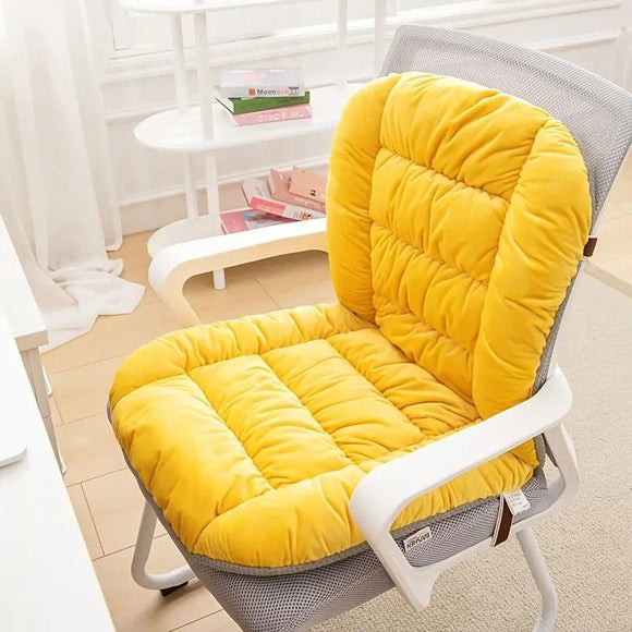 Winter Thick Fleece Seat & Back Cushion Set - 90cm Sofa Office Chair Warmer （dark green）