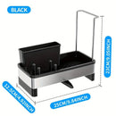 No Drill 360° Rotating Drain Sponge Holder with Tray Kitchen Sink Organizer(WHITE)-8