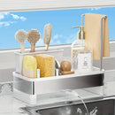 No Drill 360° Rotating Drain Sponge Holder with Tray Kitchen Sink Organizer(WHITE)-13