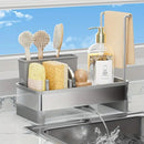 No Drill 360° Rotating Drain Sponge Holder with Tray Kitchen Sink Organizer(GREY)-1