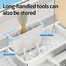 No Drill 360° Rotating Drain Sponge Holder with Tray Kitchen Sink Organizer(GREY)-6