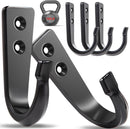5 Large Size Heavy Duty Wall Hooks, Coat Hooks for Hanging Pans, Backpacks, Coats, Garage Items (Black)-1