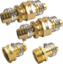 Hose Repair Connectors with Claps, 5/8" Aluminum Garden Hose Repair Kit, Female and Male Hose Connectors & Fitting with Stainless Steel Clamp, 3 pack-2